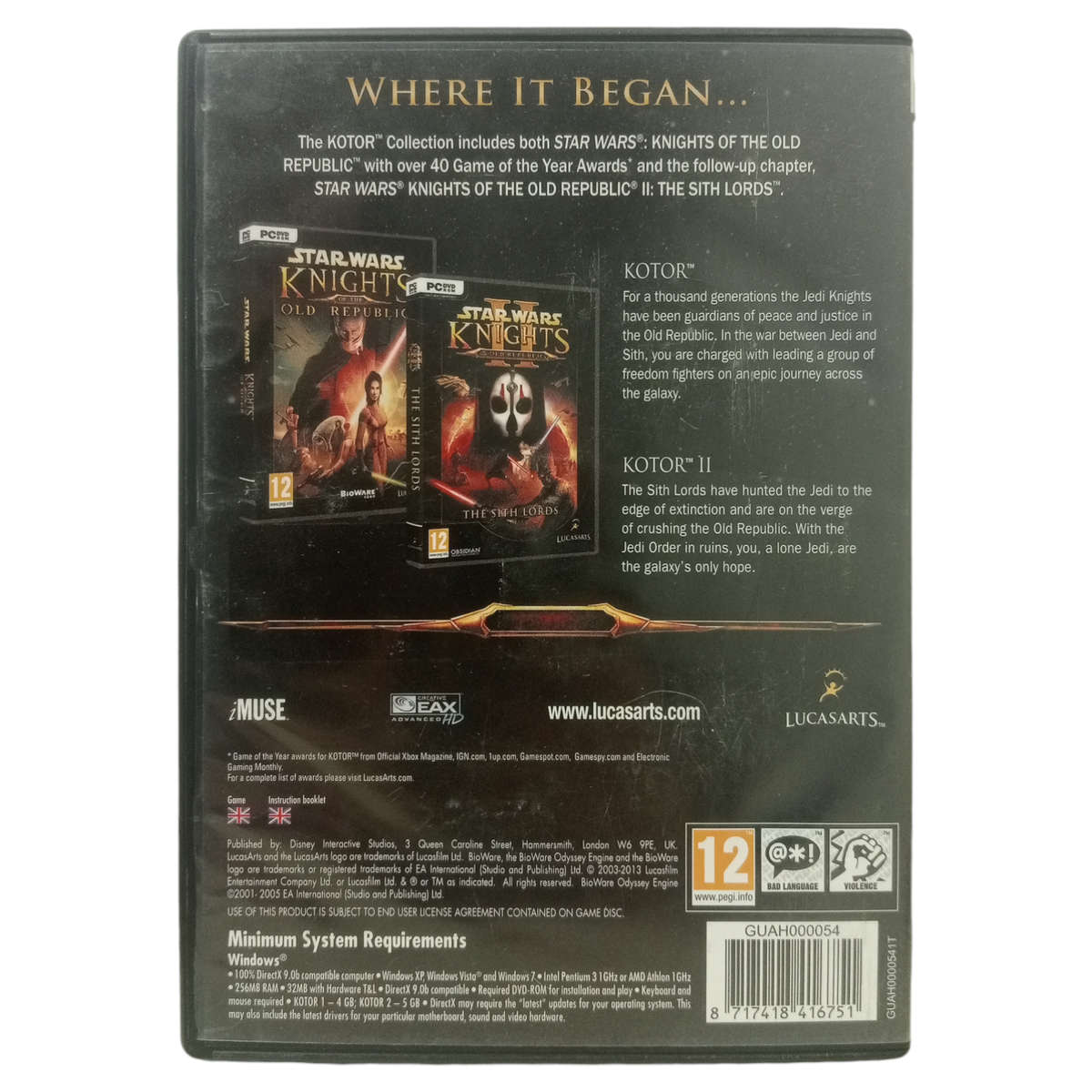 Star Wars - Knights Of The Old Republic PC (DVD)