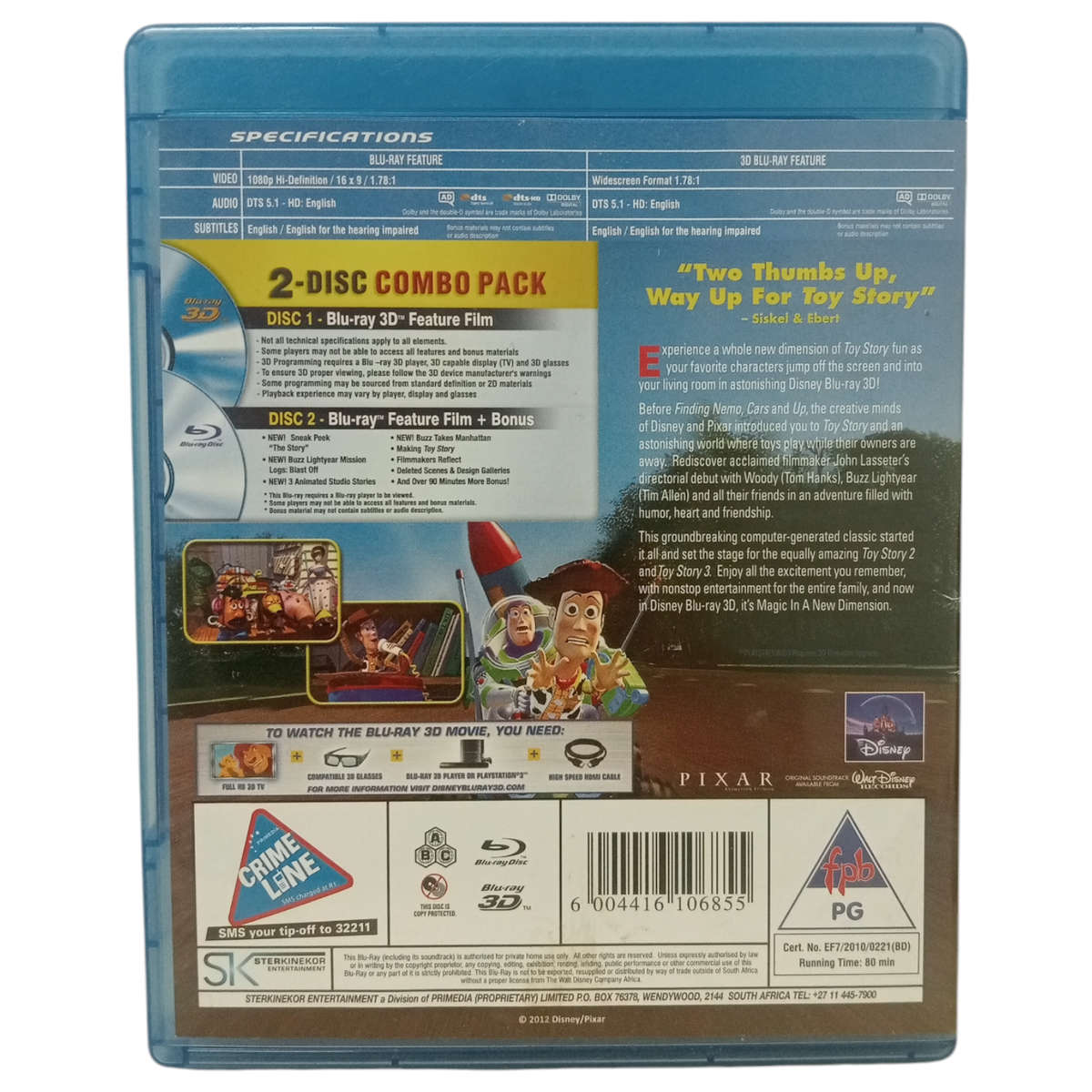 Toy Story Blu-Ray / Blu-Ray 3D