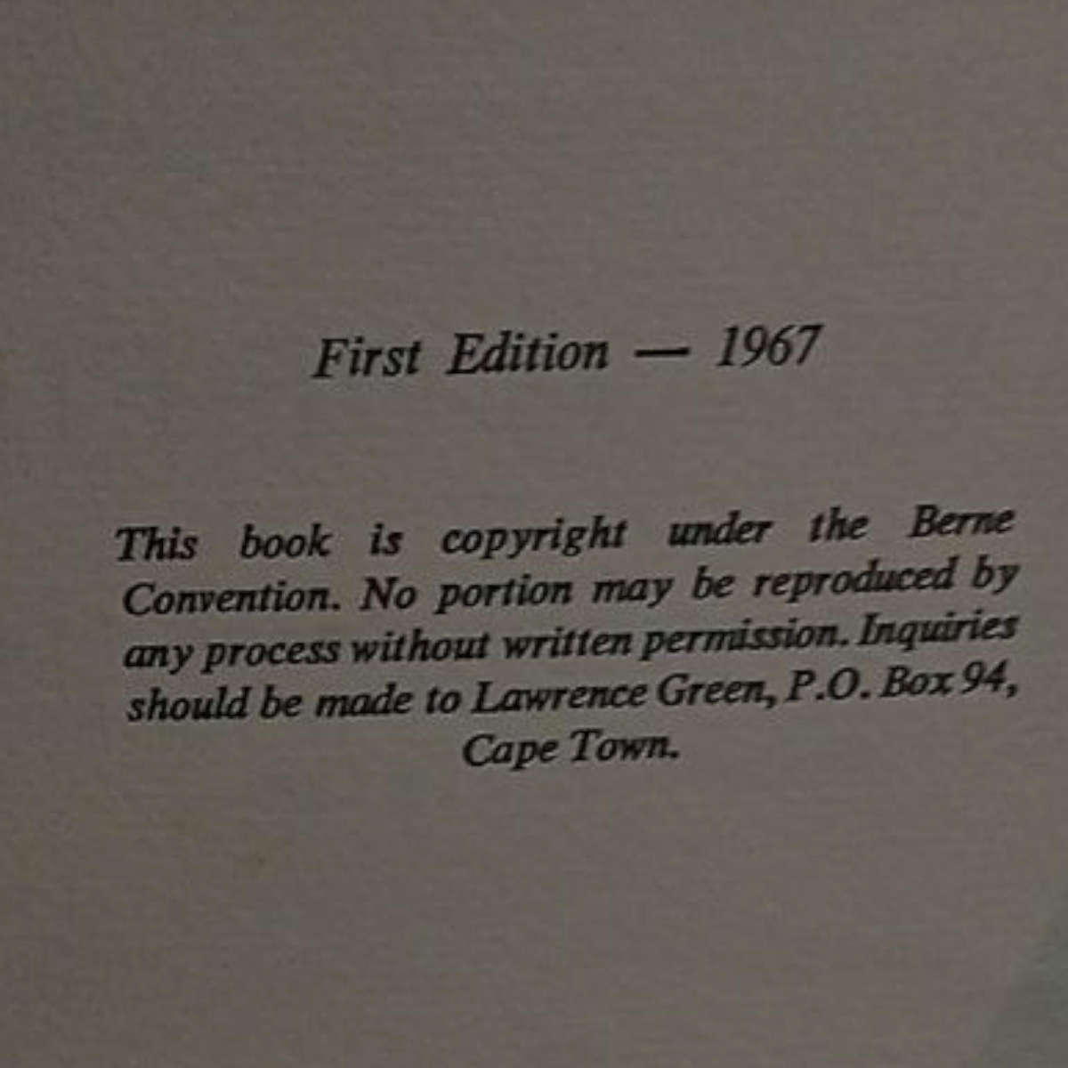 1967 On Wings Of Fire By Lawrence G Green Hardcover w/Dustjacket