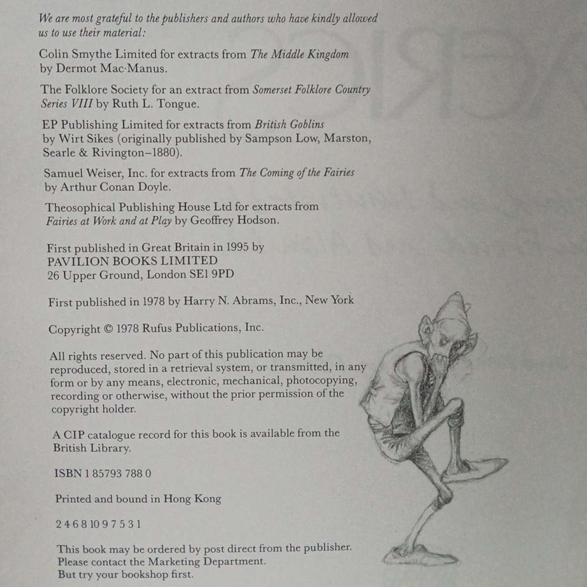 1978 Faeries by Brian Froud Hardcover w/Dustjacket