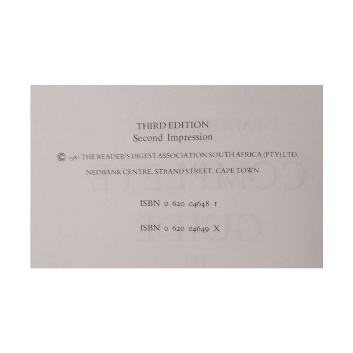 Reader`s Digest Complete Guide To Gardening In South Africa Volume 1 and Volume 2 Set Third Edition