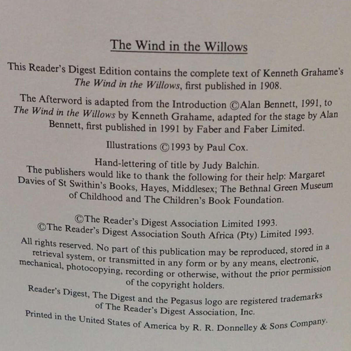 1908 The Wind In The Willows By Kenneth Grahame Hardcover w/o Dustjacket