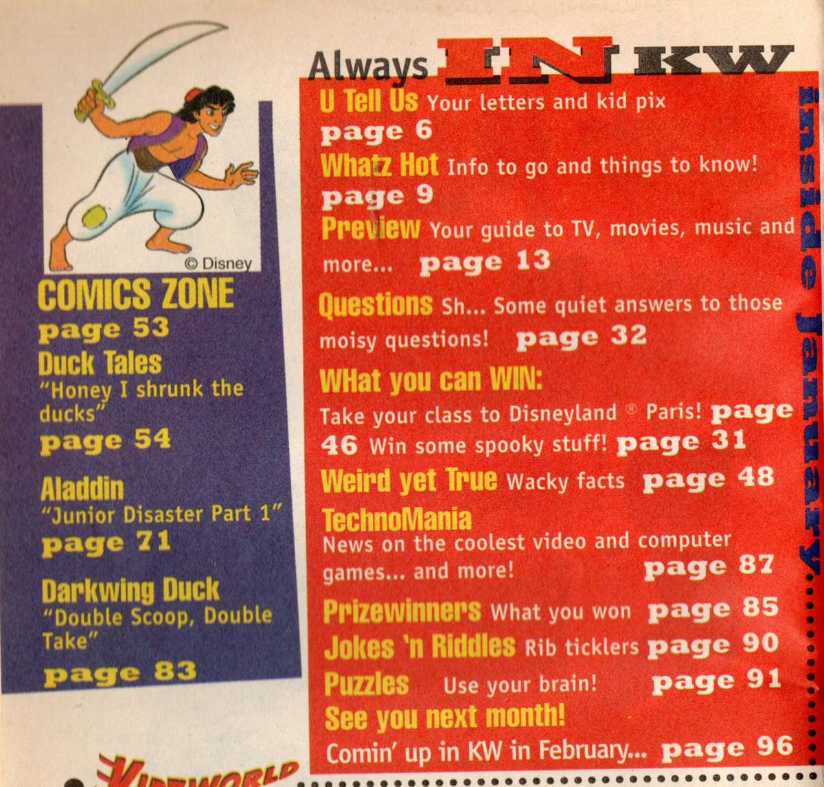 Disney's Kidzworld Magazine Issues 2, 5, 10 and 13 4 Magazine Set Softcover