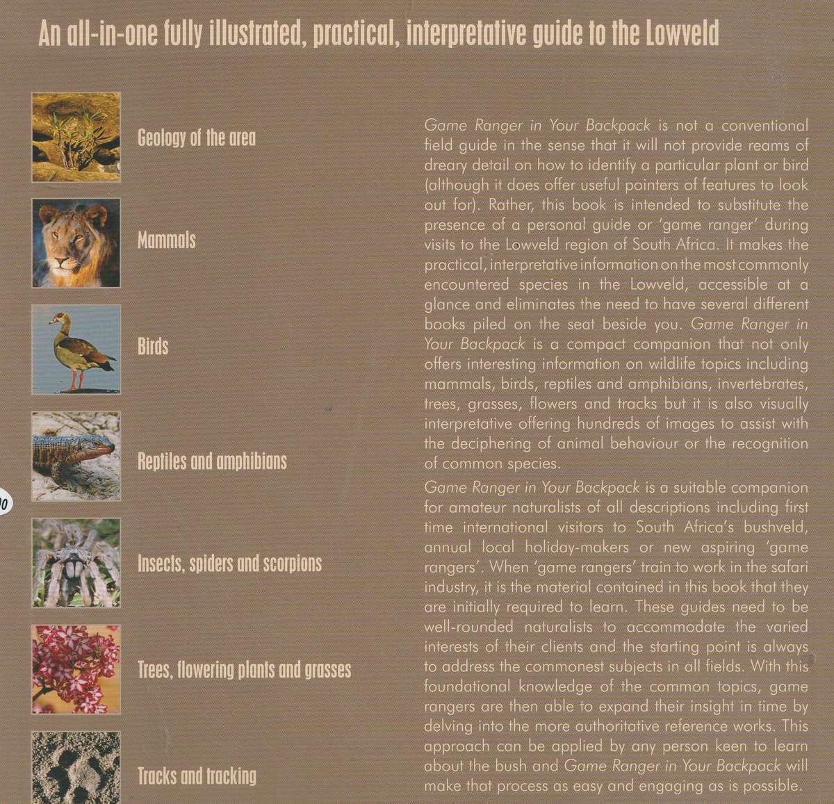 GAME RANGER IN YOUR BACKPACK: ALL-IN-ONE INTERPRETATIVE GUIDE TO THE LOWVELD by Megan Emmett & Shean