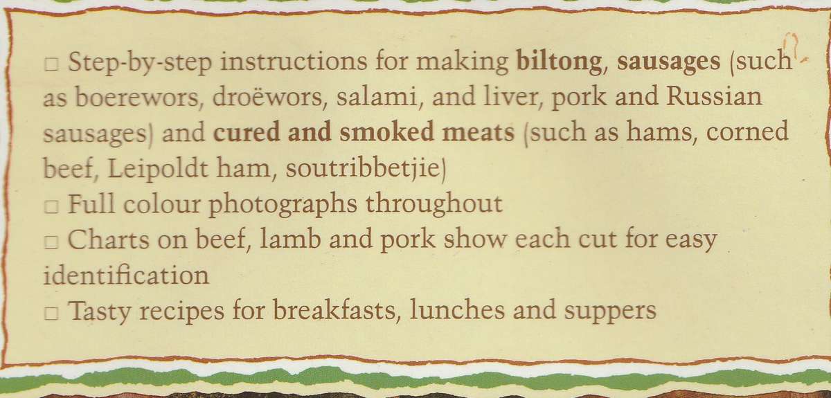 MAKE YOUR OWN BILTONG AND DROEWORS: INCLUDING SAUSAGES, CURED & SMOKED MEATS