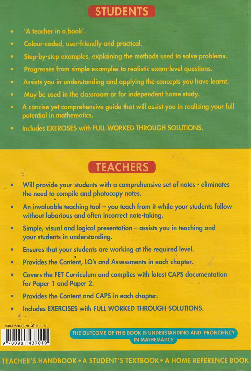 MATHS HANDBOOK AND STUDY GUIDE: MATHS MADE EASY: GRADE 11 by Kevin Smith