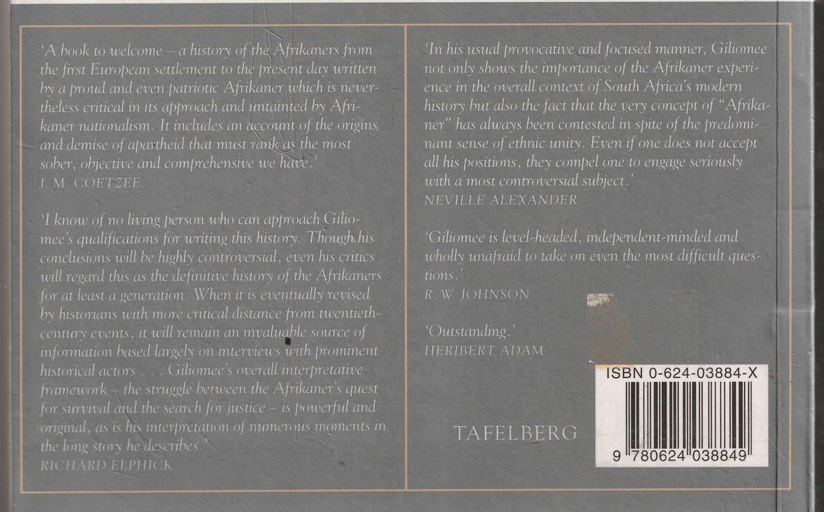 THE AFRIKANERS: BIOGRAPHY OF A PEOPLE by Hermann Giliomee