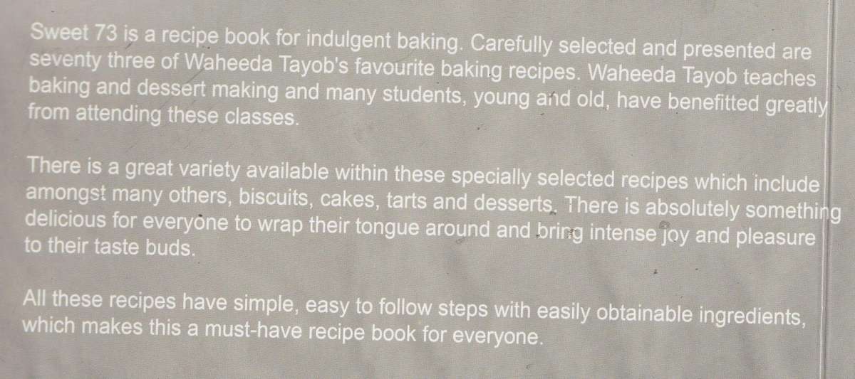 SWEET 73 by Waheeda Tayob