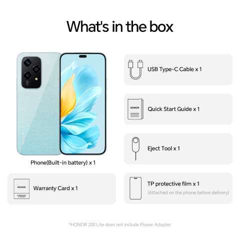 BRAND NEW SMARTPHONE | HONOR 200 LITE, 256G/16G| 108MP TRIPLE CLEAR CAM, FINGERPRINT,AMOLED DISPLAY,