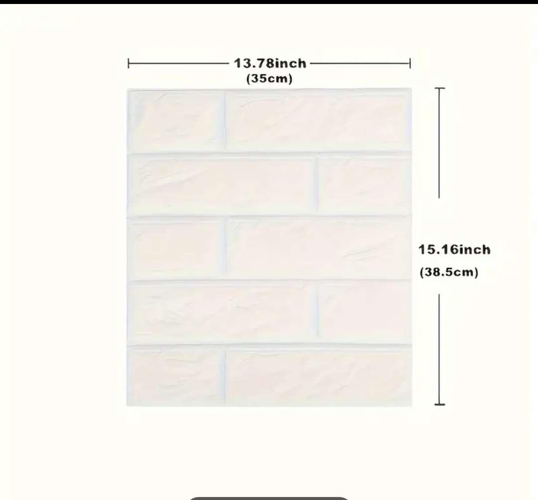 10 PIECE 3D SELF-ADHESIVE WATERPROOF P.E FOAM WALLPAPER PANEL