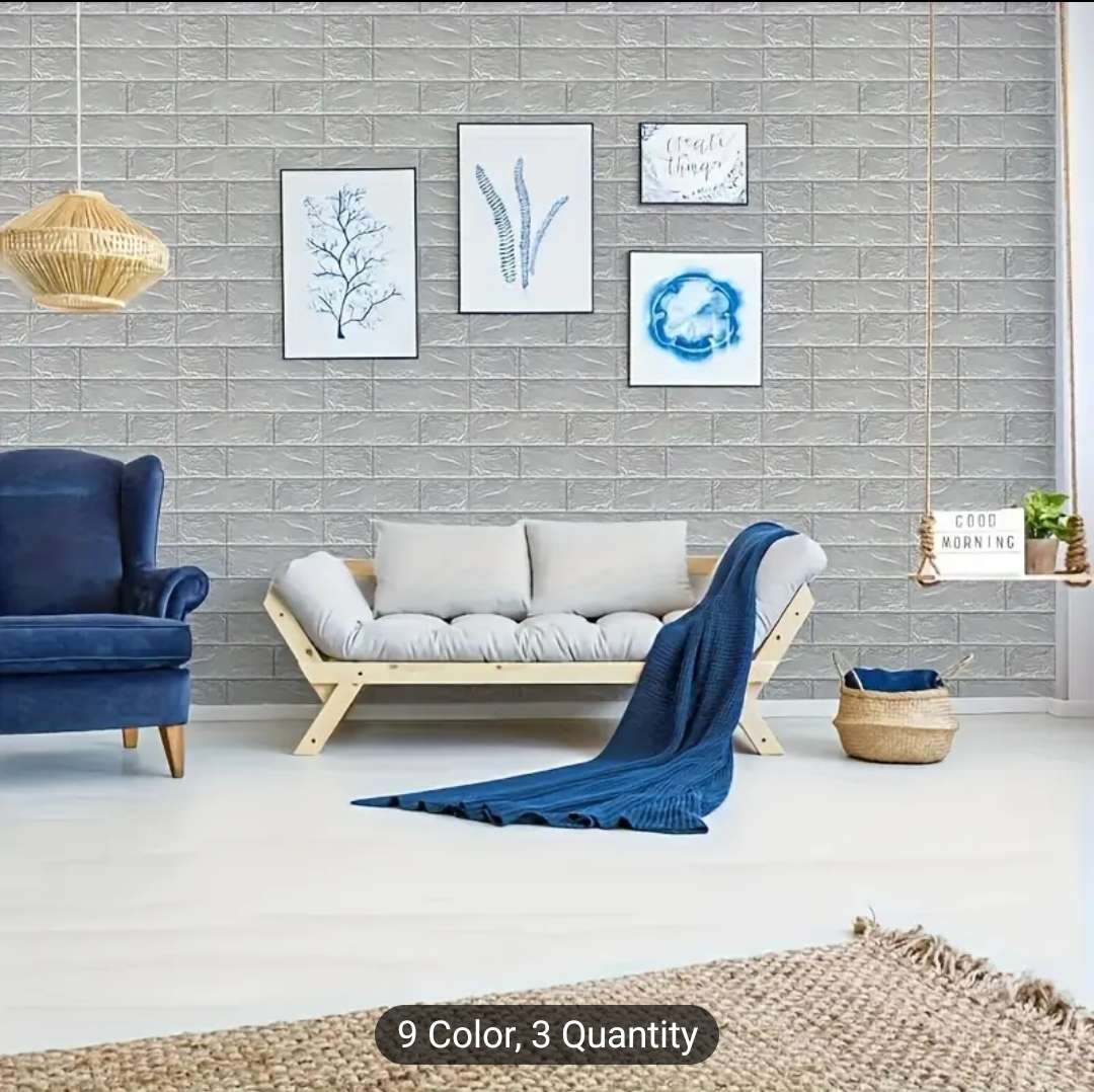 10 PIECE 3D SELF-ADHESIVE WATERPROOF P.E FOAM WALLPAPER PANEL