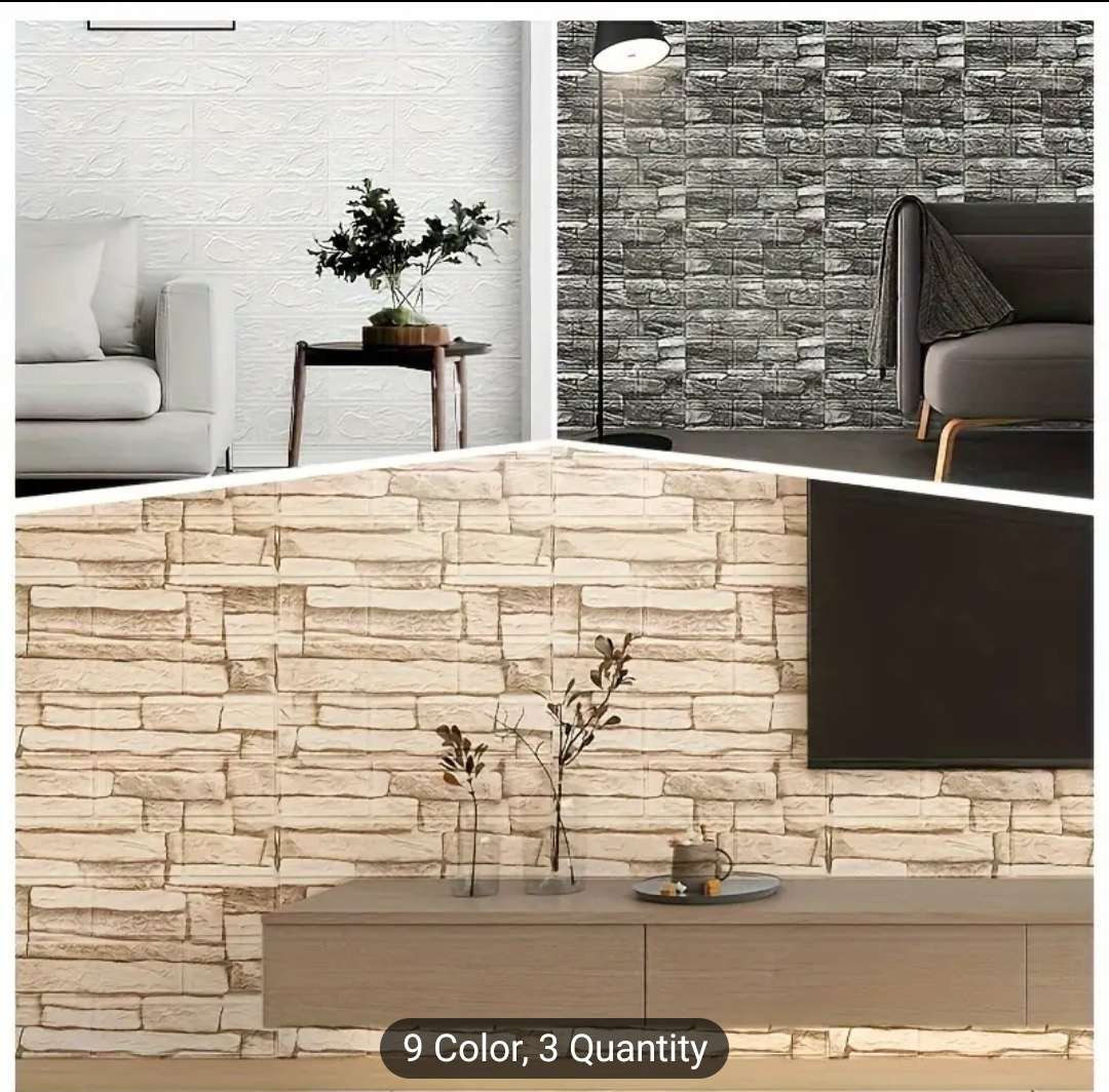 10 PIECE 3D SELF-ADHESIVE WATERPROOF P.E FOAM WALLPAPER PANEL