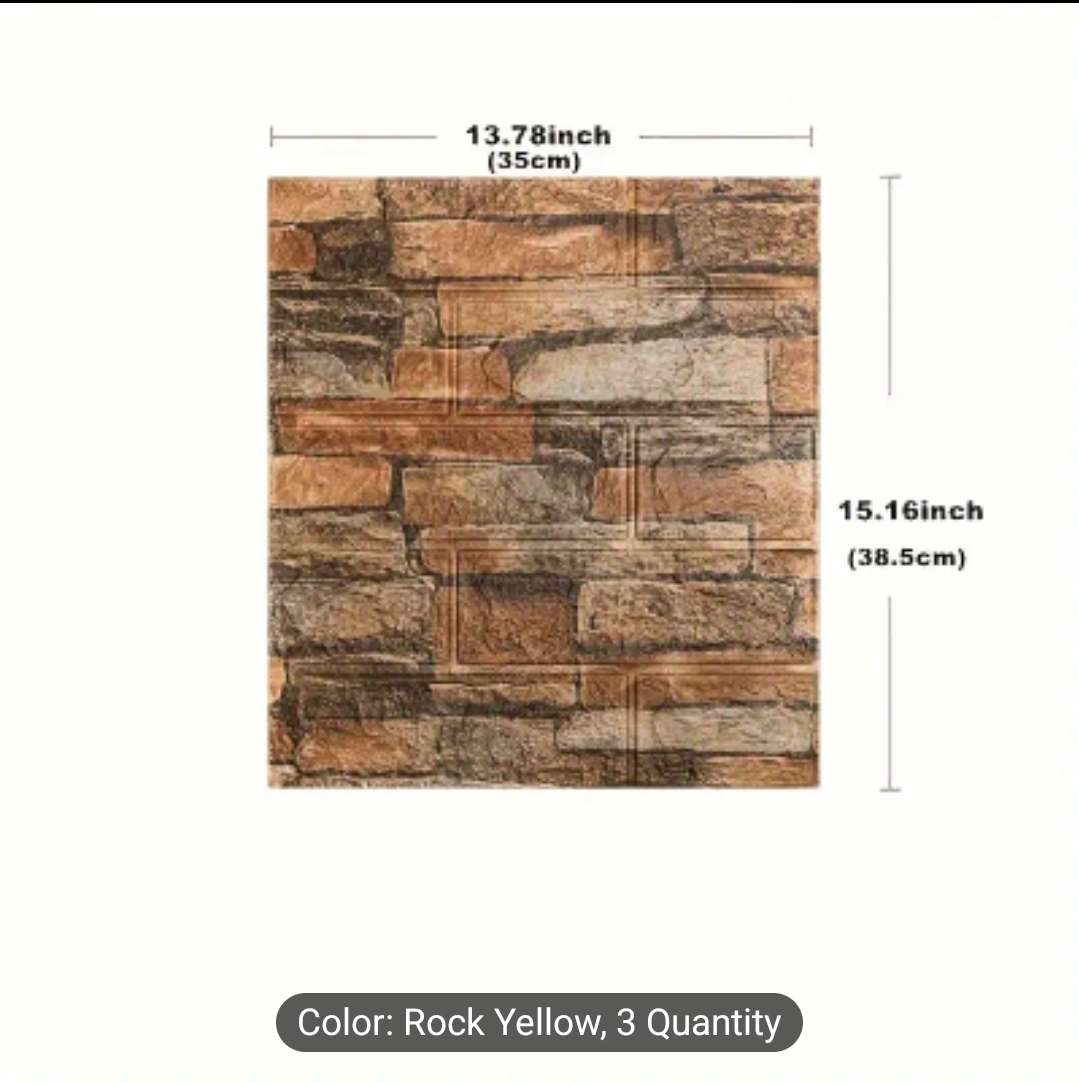 10 PIECE 3D SELF-ADHESIVE WATERPROOF P.E FOAM WALLPAPER PANEL