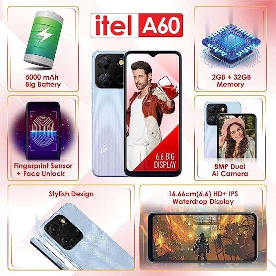 LIKE NEW ONE SMARTPHONE ITEL A60|| BIG SCREEN, BIG BATTERY, BEAUTIFUL PHOTOS, FINGERPRINT,BARGAIN