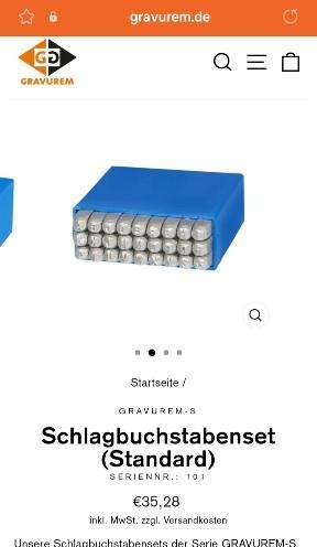 Gravurem 2mm letter & 1mm number metal stamps made in germany