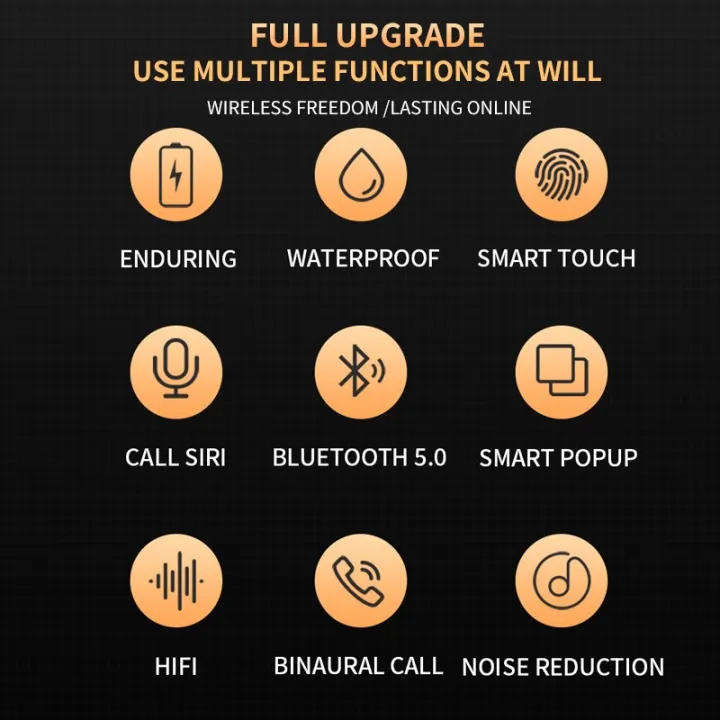 Pro6 TWS Bluetooth Headset Touch control 5.0 Bluetooth Headphone Sports Earphone With Microphone