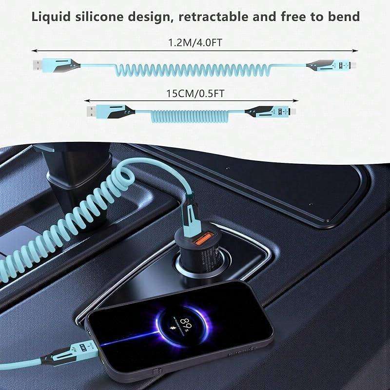 4 In 1 Spring Charging Cable - 65W USB To USB C Cable