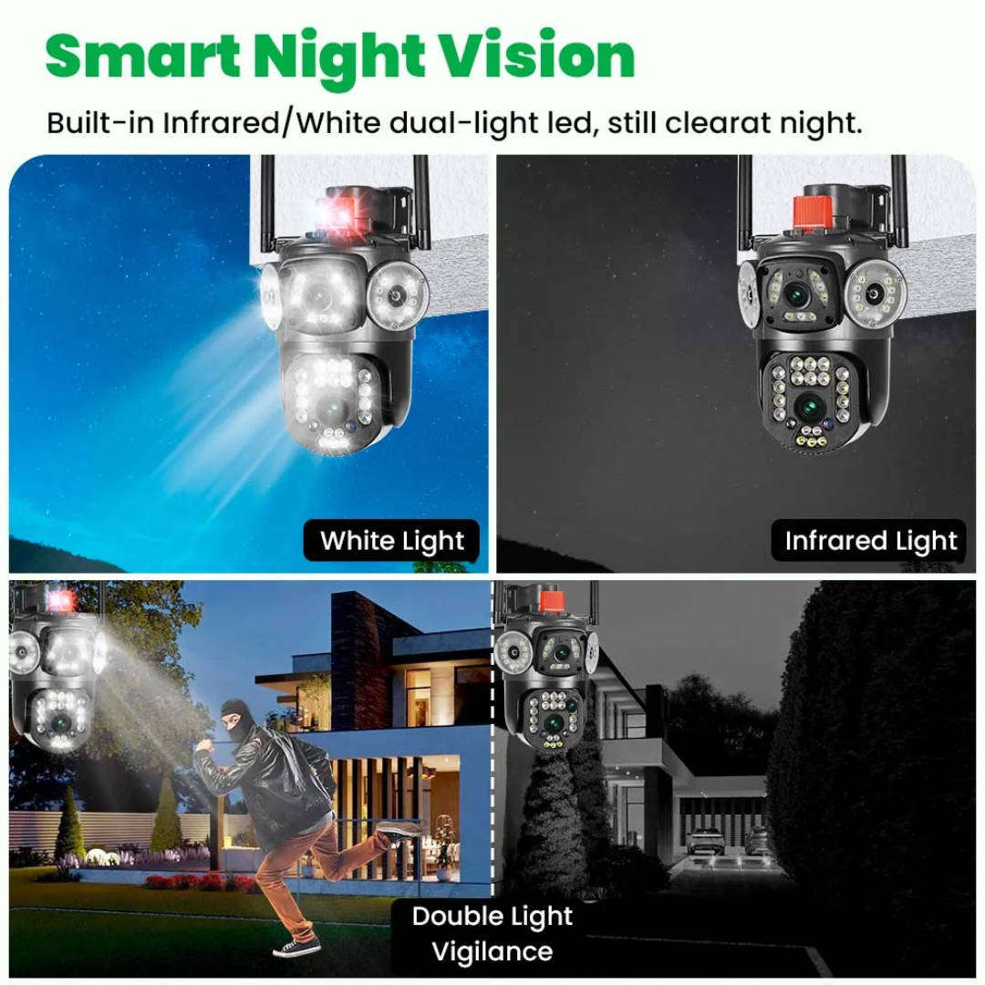 Moution Tracking  - Solar Powered 3 Angle 4G Sim Operated Security Camera