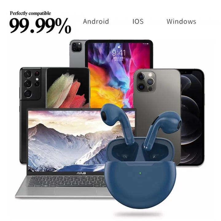 Pro6 TWS Bluetooth Headset Touch control 5.0 Bluetooth Headphone Sports Earphone With Microphone