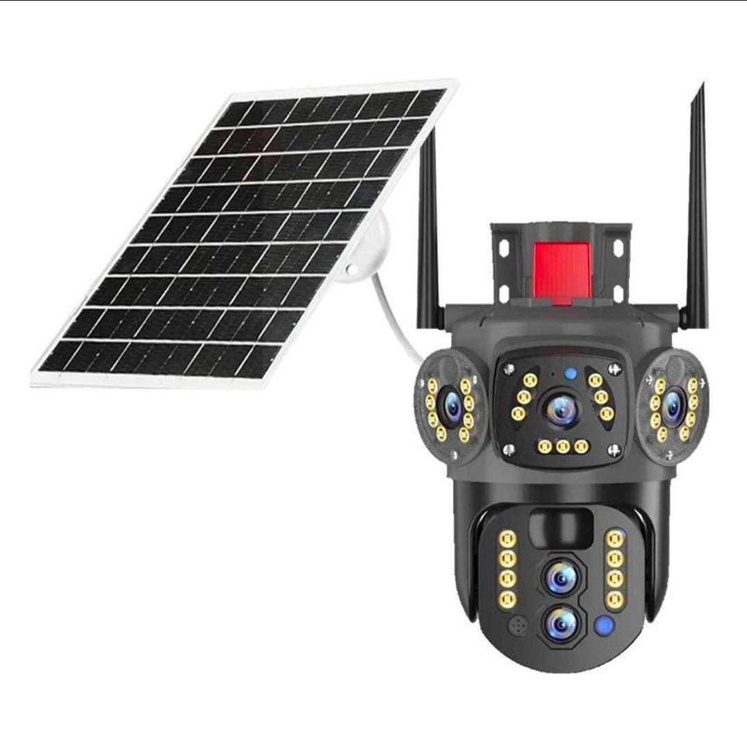 Wireless Solar PTZ 3 Angle CCTV