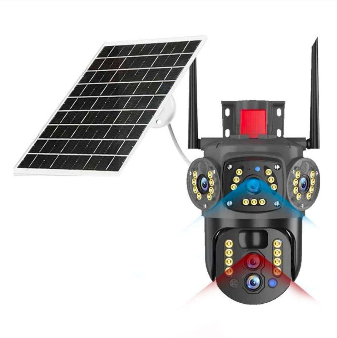 Wireless Solar PTZ 3 Angle CCTV