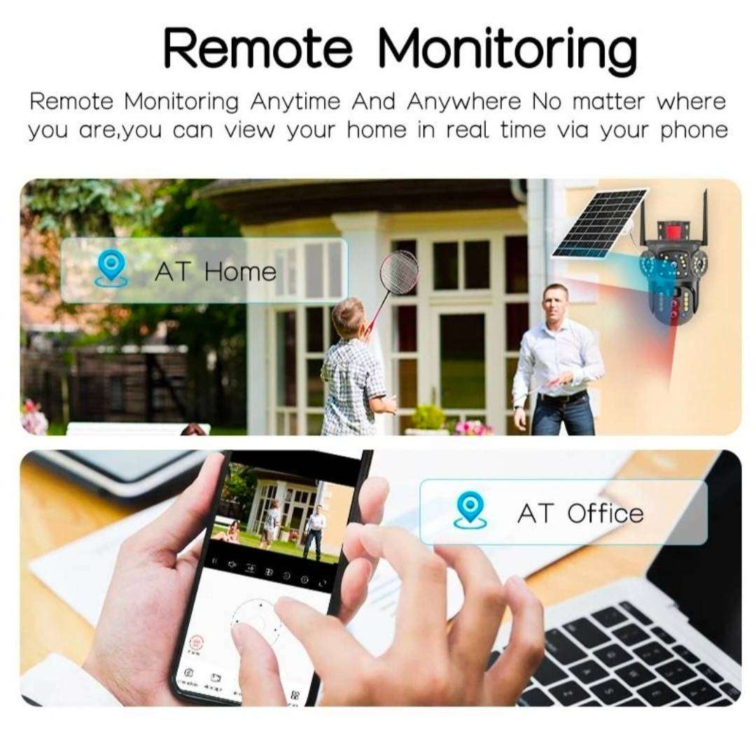 Wireless Solar PTZ 3 Angle CCTV