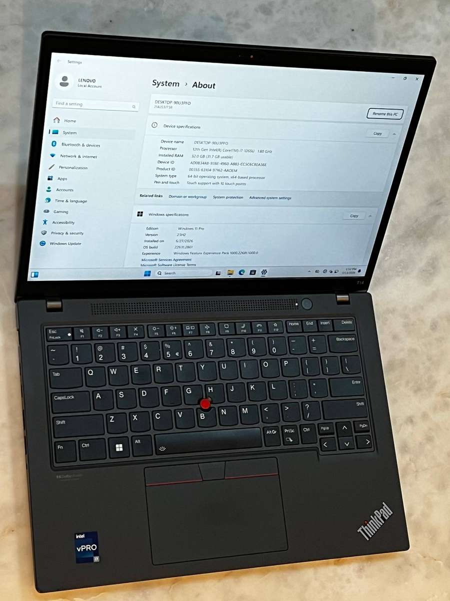Touch screen Lenovo Thinkpad T14 Intel® Core i7 1265U , 32Gb DDR4, 512