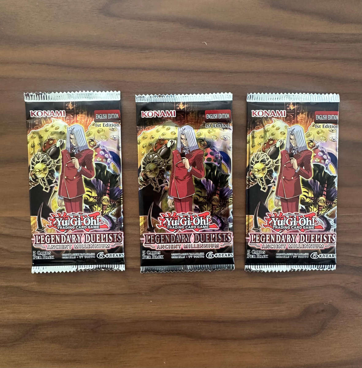 Yu-Gi-Oh! Legendary Duelists Ancient Millennium Booster Packs x 3 (Unopened)
