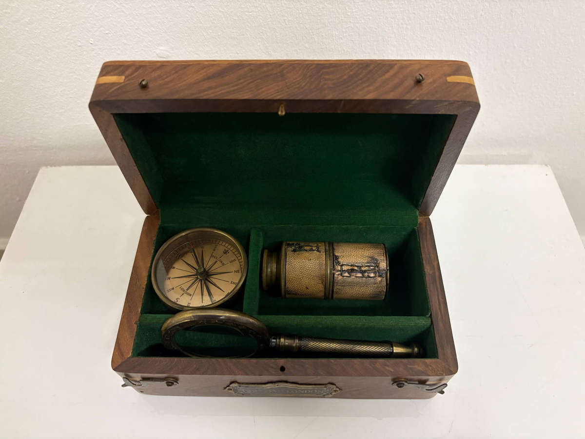 Dollond London Mini Telescope, Magnifying Glass & Compass Set