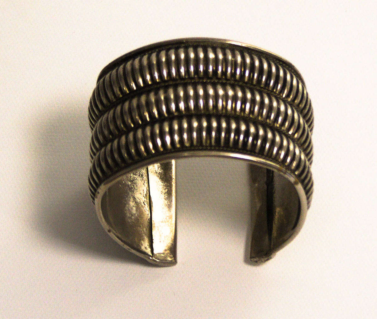 Silver-tone metal cuff bangle
