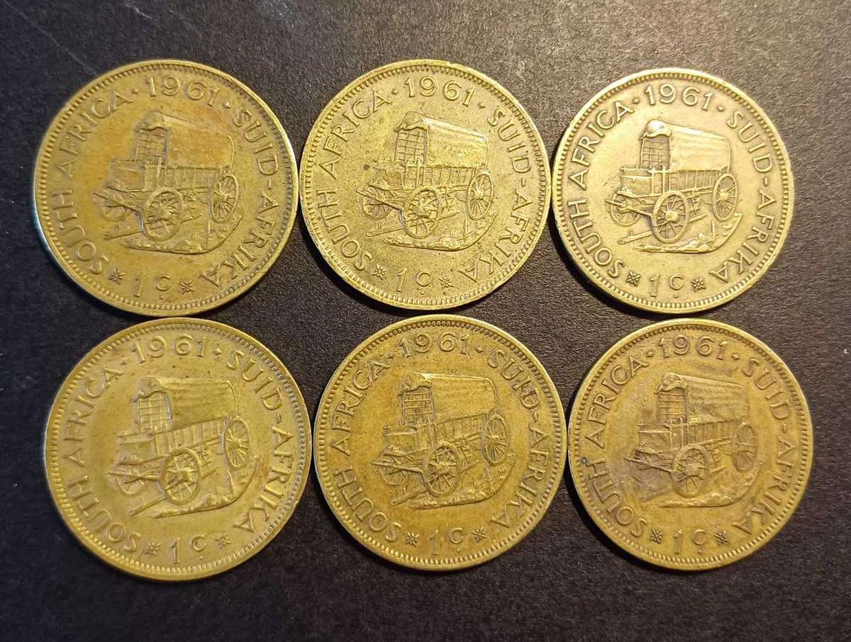1961 SA One Cent (6 Coins)