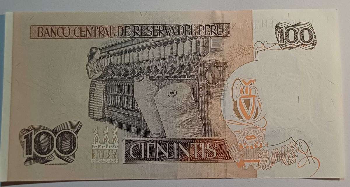 Peru Bank Note 100 Intis