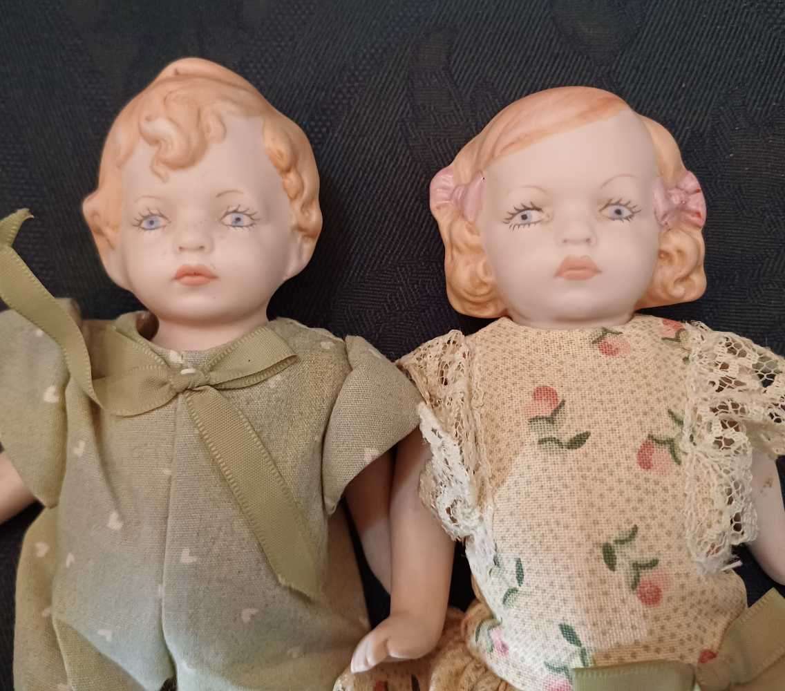 Porcelain Small Dolls (boy & girl)