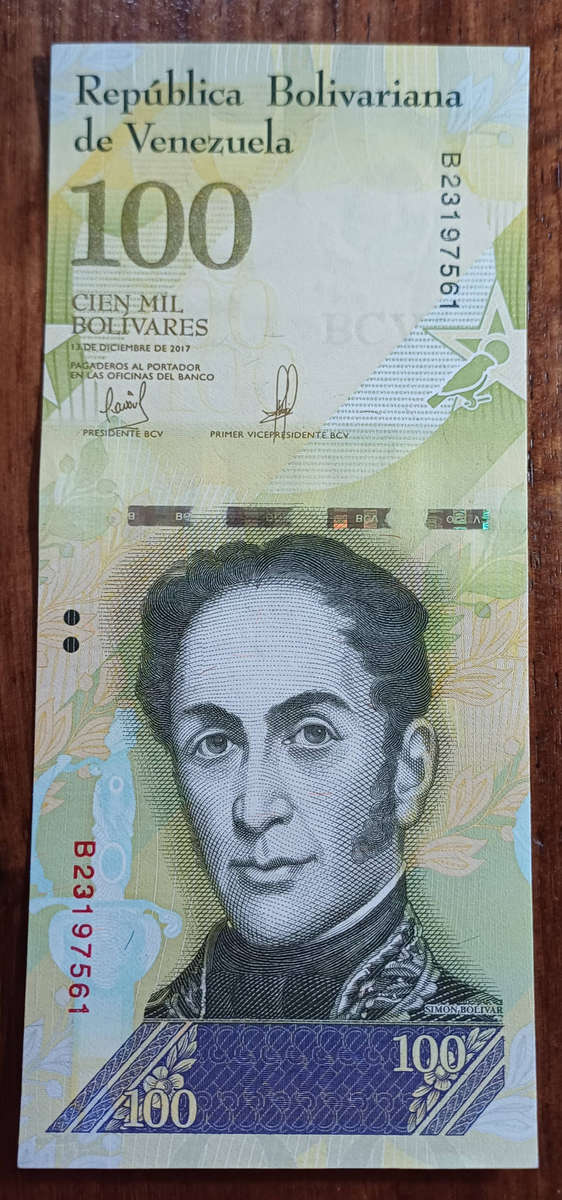Venezuela Bank Note 100 000 Bolivares