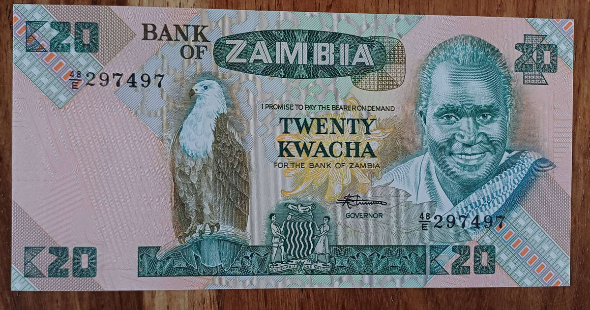 Zambia Bank Note 20 Kwacha