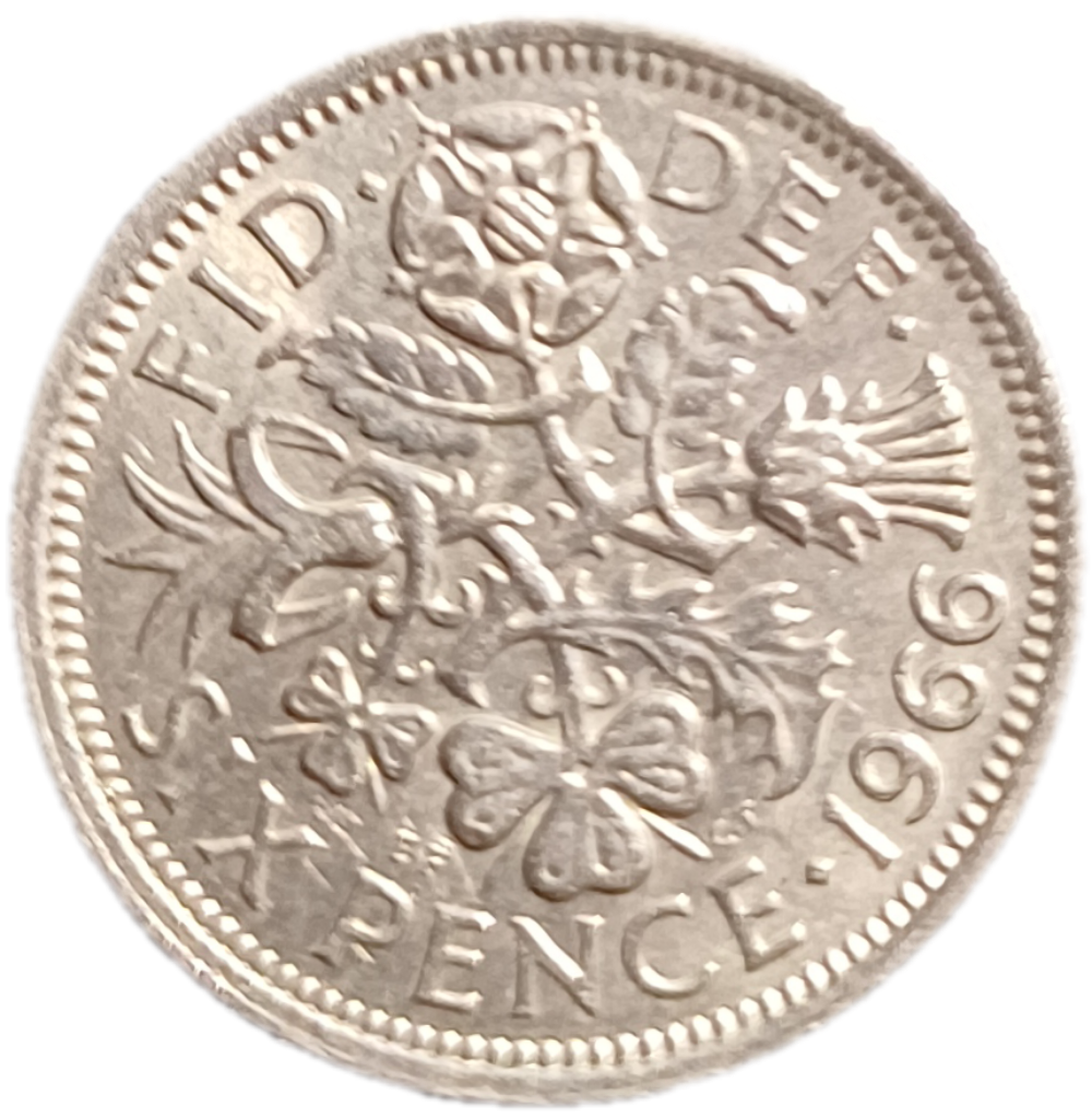 1966 GB Sixpence