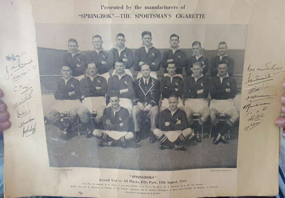Rare 1949 second test 13th August 1949- vs All blacks @ Ellis Park -  Springbok South Africa Rugby T