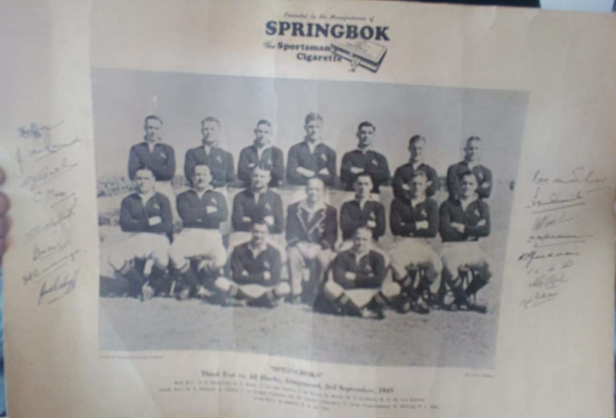 Rare 1949 Third test 3rd September 1949- vs All blacks @ Kingsmead  -  Springbok South Africa Rugby