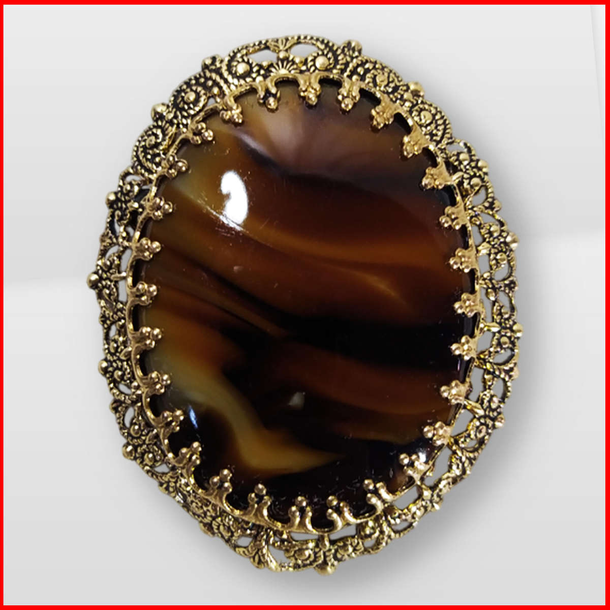 Vintage Western Germany Gold Plated Brooch