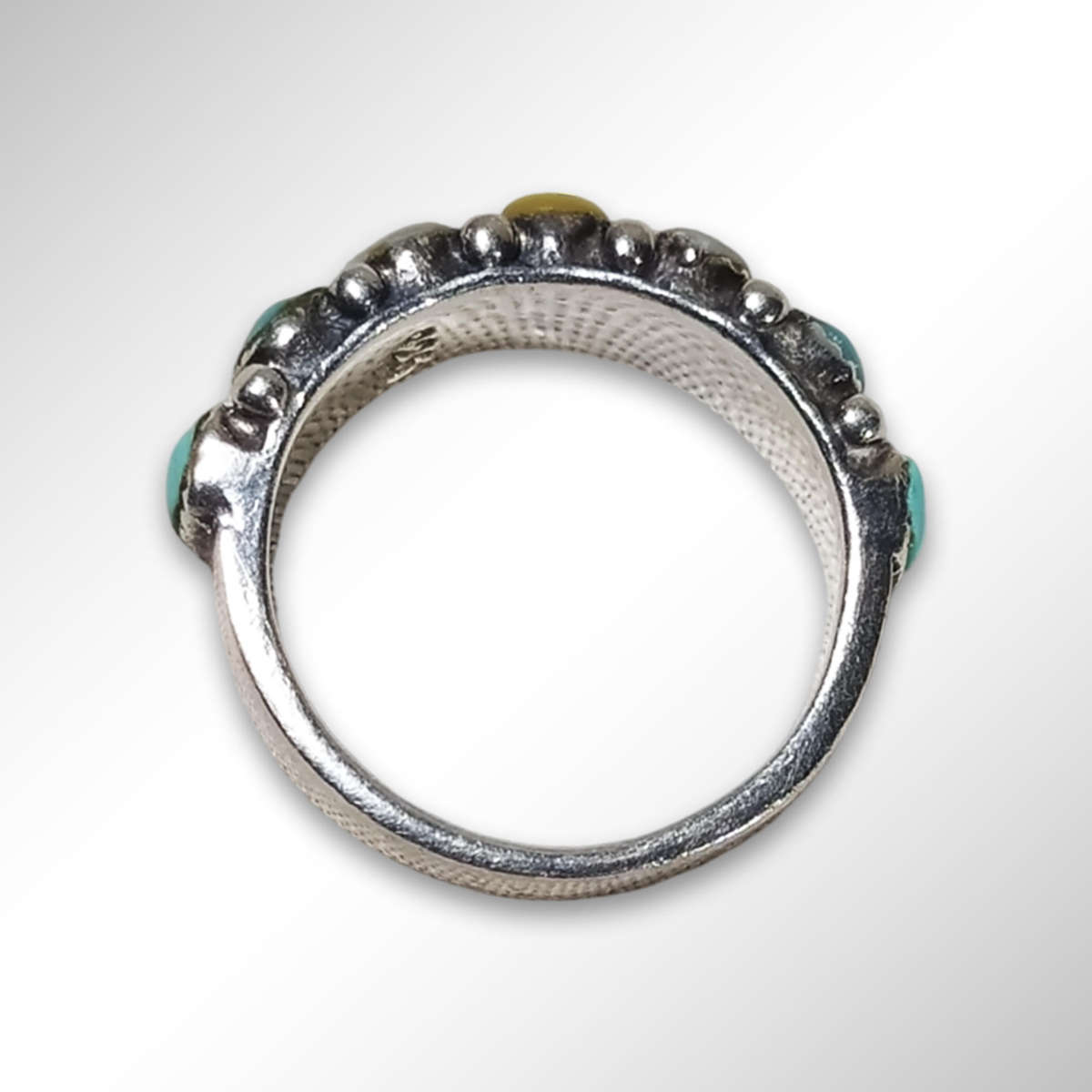 925 Sterling Silver Ring With Multiple Precious Stones