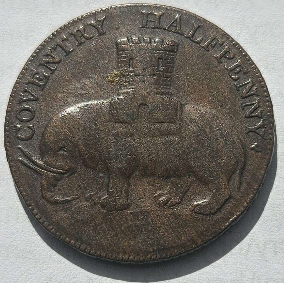 1792 Coventry Halfpenny Token - Lady Godiva - PRO BONO PUBLICO. - Very Scare in South Africa, XF