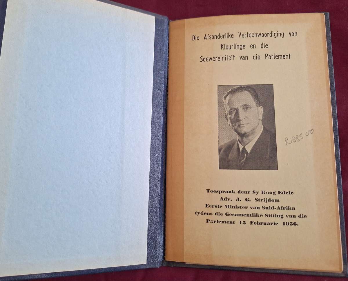 JG Strydom Speech/ 15Feb1956/ Afsonderlike Verteenwoordiging van Kleurlinge /First Minister Of SA