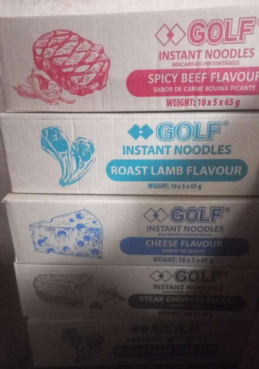 box of instant Noodles with different flavour