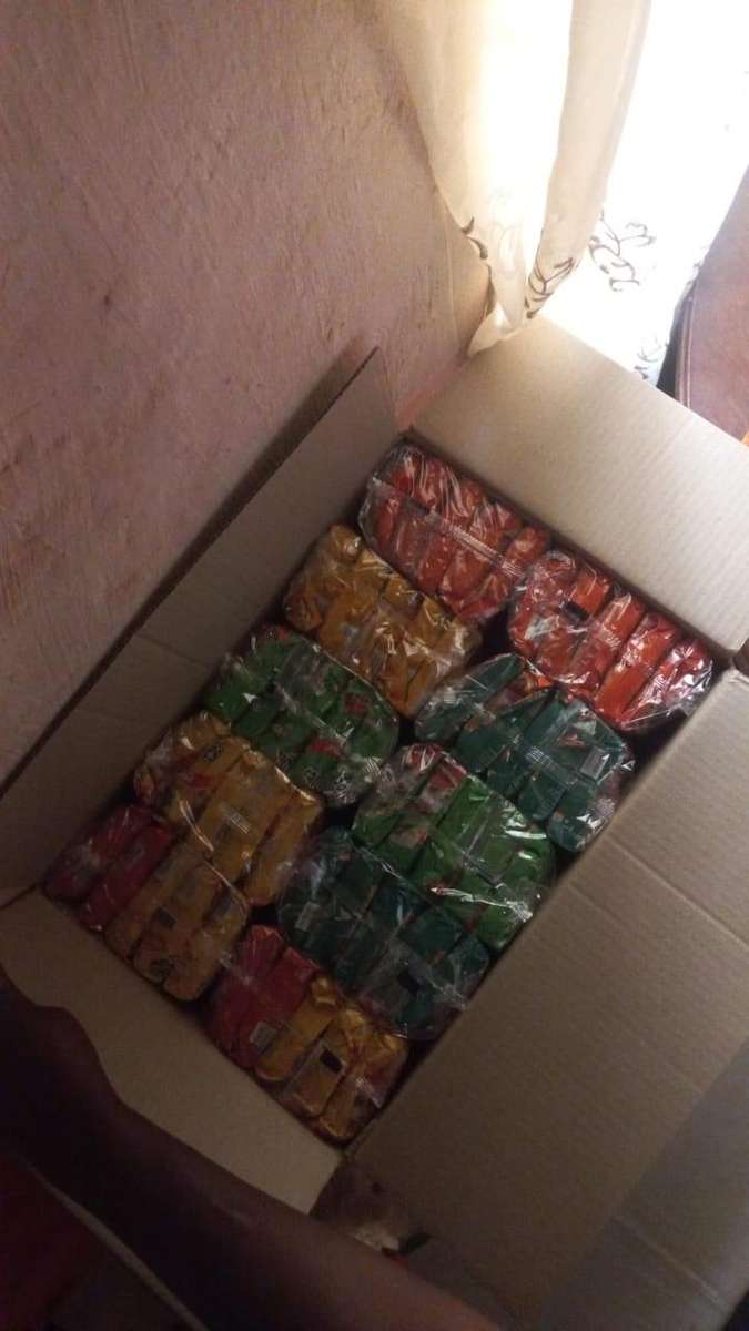 box of instant Noodles with different flavour