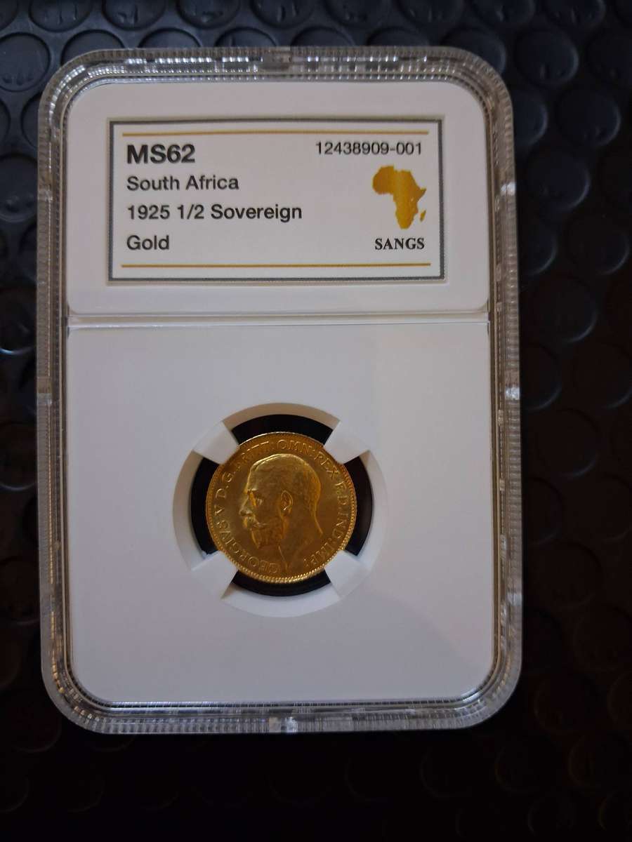 1925 22ct Gold Half Sovereign Coin - MS62