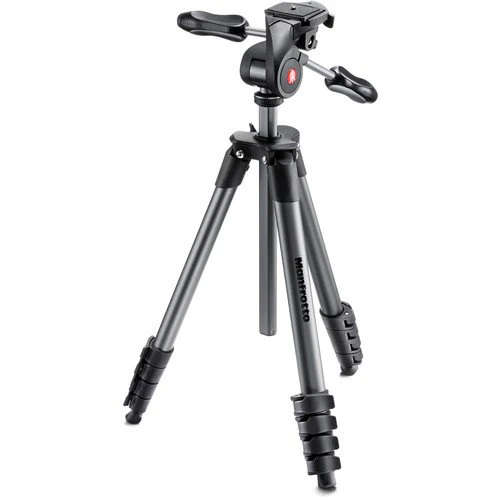 Manfrotto Compact Action Advanced Aluminium DSLR Camera Tripod 3-Way Head - LIGHTWEIGHT BUT STRONG