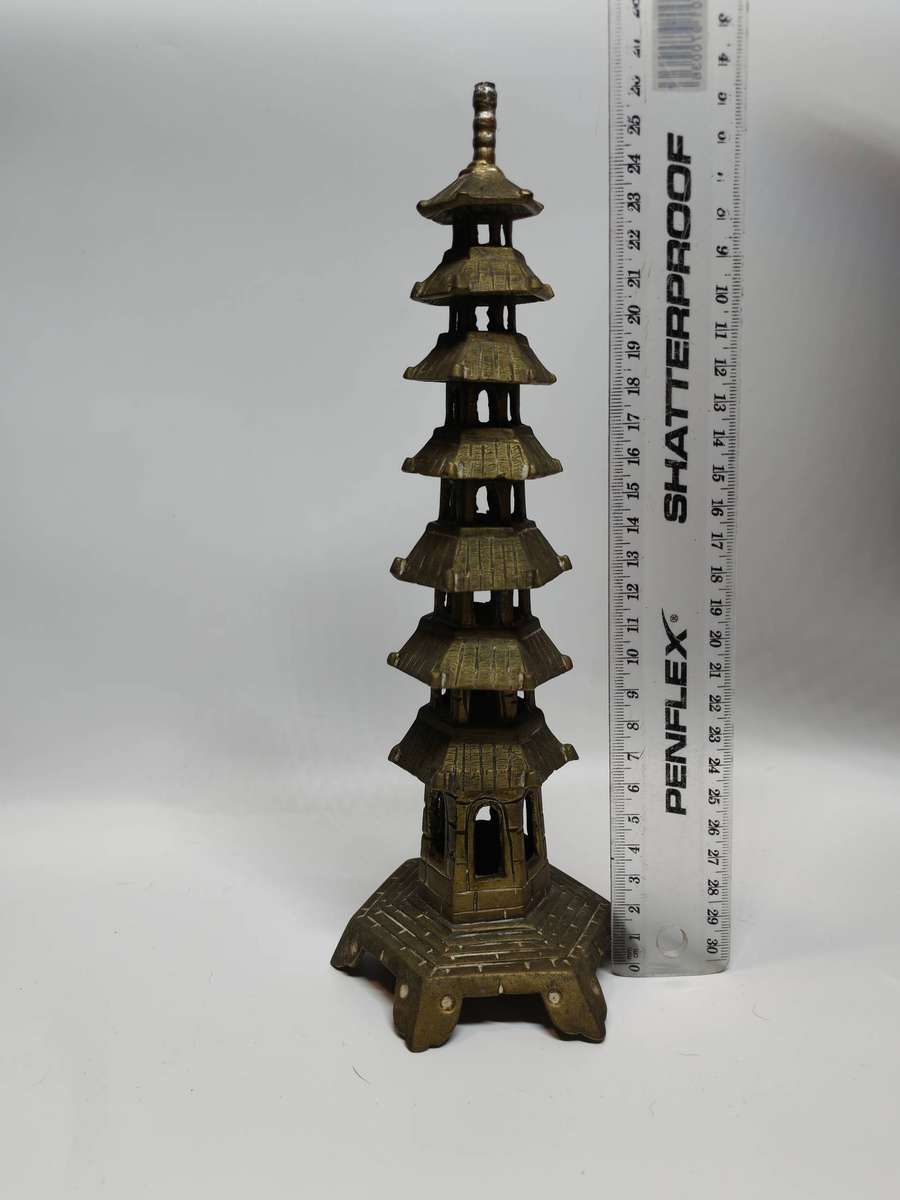 Vintage Antique Pagoda Incense burner China Brass