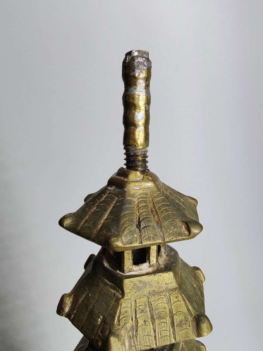 Vintage Antique Pagoda Incense burner China Brass