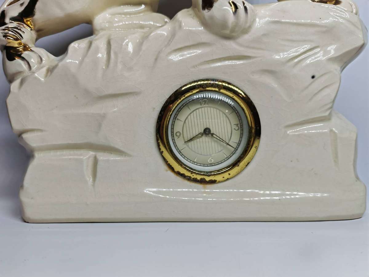 Porcelain Lion Clock Figure!!! (NOT Working)