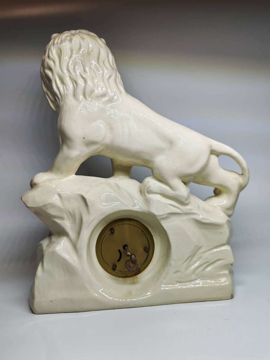 Porcelain Lion Clock Figure!!! (NOT Working)